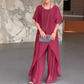 Women's Irregular Top & Loose Pants Set