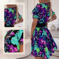 Floral Print V-Neck Mini Dress for Women