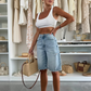 👖Retro Destroyed Denim Midi Pants