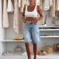 👖Retro Destroyed Denim Midi Pants