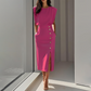 💜LAST DAY PROMOTION - 66%OFF💜French Elegance! Slit Midi Skirt | Draped Fabric with a Slight Waist Tuck