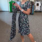 Women's Casual Scoop Neck Floral-Print Dress