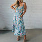 ⏳Time-limited Special⏰Women's Floral Print Strap Flowy Dress