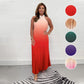 Vestido plisado degradado con cuello halter
