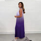 Vestido plisado degradado con cuello halter