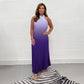 Vestido plisado degradado con cuello halter