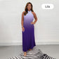 Vestido plisado degradado con cuello halter