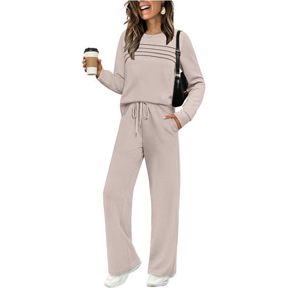 Conjunto de Top de Cuello Redondo y Pantalones con Cordón para Mujer - COMPRA 2 ENVÍO GRATIS