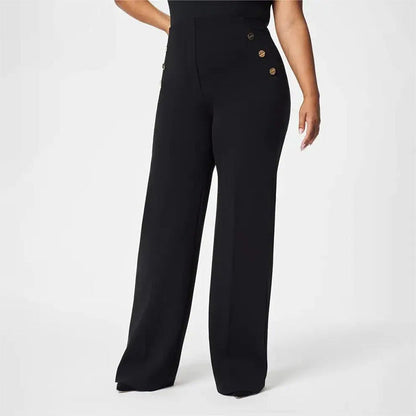 👖✨ Pantalones de Pierna Ancha y Cintura Alta para Mujer 💖 Elásticos, Cómodos y de Talla Grande | Ajuste Favorecedor 🌸 Estilo Moderno para Uso Diario, Oficina o Salidas Casual 🌟