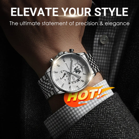 Reloj de Cuarzo Luminoso e Impermeable para Hombre