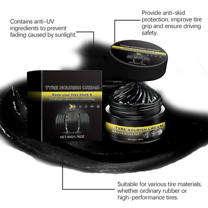 🔥 ¡OFERTA RELÁMPAGO 50% DE DESCUENTO! ✨ Cera Inteligente para Neumáticos – Restaura el Brillos Negro, Bloquea UV y Repele la Suciedad 🚗