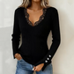 🔥 ¡50% DE DESCUENTO! ✨ Blusas de Punto Acanalado para Mujer con Cuello en V y Encaje 💖👚Elegantes, femeninas y súper cómodas para cualquier ocasión 🌸✨