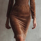 Vestido elegante plisado con cintura ajustada para mujer
