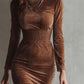 Vestido elegante plisado con cintura ajustada para mujer