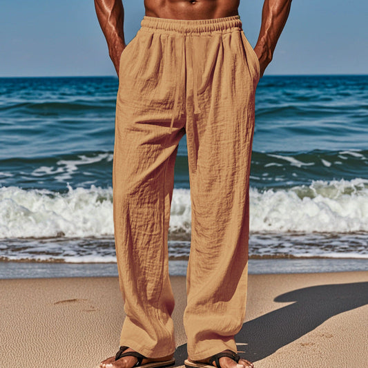 🌿 ¡OFERTA POR TIEMPO LIMITADO 50% DE DESCUENTO! 👔 Pantalones Holgados de Lino para Hombre – Corte Relajado, 6 Colores ✨