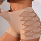 Pantalones cortos de yoga de cintura alta con cortes para mujer