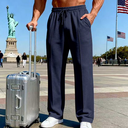 👖 ¡OFERTA POR TIEMPO LIMITADO 50% DE DESCUENTO! 🌀 Pantalones de Cintura Elástica para Hombres con Pierna Recta – Tejido Transpirable, Bolsillos Laterales, 9 Colores y Ajuste Personalizado ✨