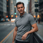 Camiseta de hombre de secado rápido con cuello tipo solapa y manga cort