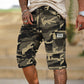Pantalones cortos cargo de camuflaje masculino con múltiples bolsillos