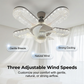 Lámpara LED con ventilador de 5 aspas y efecto cristal