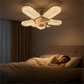 Lámpara LED con ventilador de 5 aspas y efecto cristal