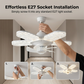 Lámpara LED con ventilador de 5 aspas y efecto cristal