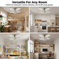 Lámpara LED con ventilador de 5 aspas y efecto cristal
