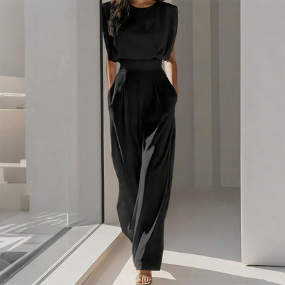 🎁Novedades con un 50 % de descuento💥👗 Mono liso de pierna ancha: elegante, cómodo y versátil para cualquier ocasión 🏖️💼