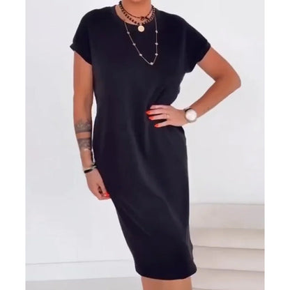 Vestido camiseta informal de manga corta para mujer