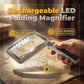 Lupa de mano plegable con luz para leer