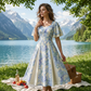 🔥Ofertas especiales: vestido ajustado y acampanado con mangas vaporosas