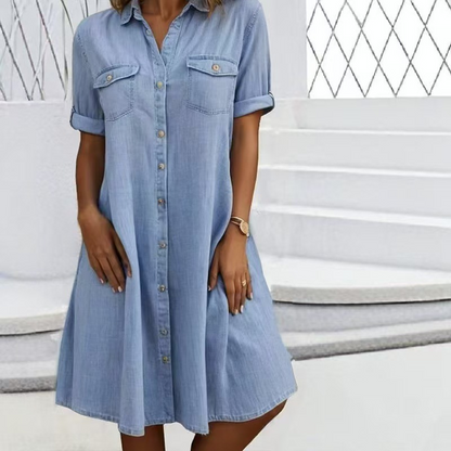 🔥 Oferta por tiempo limitado: hasta un 50 % de descuento 🔥 Vestido camisero vaquero informal para mujer