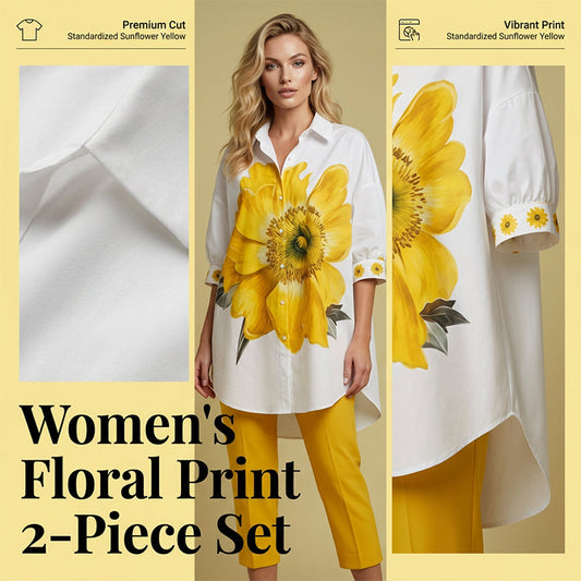 Conjunto de dos piezas para mujer con estampado floral