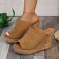 Sandalias de cuña casuales con puntera descubierta (peep-toe) para mujer