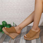 Sandalias de cuña casuales con puntera descubierta (peep-toe) para mujer