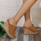 Sandalias de cuña casuales con puntera descubierta (peep-toe) para mujer