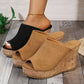 Sandalias de cuña casuales con puntera descubierta (peep-toe) para mujer