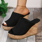 Sandalias de cuña casuales con puntera descubierta (peep-toe) para mujer