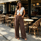 🔥ÚLTIMO DÍA: 50 % DE DESCUENTO ☀️🛍️ Pantalones palazzo ligeros de algodón y lino, estilo clásico, para mujer