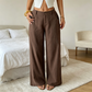 🔥ÚLTIMO DÍA: 50 % DE DESCUENTO ☀️🛍️ Pantalones palazzo ligeros de algodón y lino, estilo clásico, para mujer