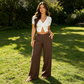 🔥ÚLTIMO DÍA: 50 % DE DESCUENTO ☀️🛍️ Pantalones palazzo ligeros de algodón y lino, estilo clásico, para mujer