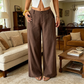 🔥ÚLTIMO DÍA: 50 % DE DESCUENTO ☀️🛍️ Pantalones palazzo ligeros de algodón y lino, estilo clásico, para mujer
