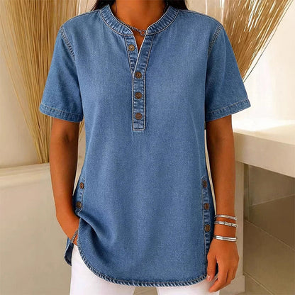 ⏰Camiseta deportiva transpirable con efecto vaquero para mujer
