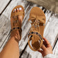 👡 ¡OFERTA DE VERANO 50% DE DESCUENTO! 🌸 Sandalias Planas Transpirables de Punta Redonda para Mujer – Ajuste Seguro, Plantilla Acolchada, Detalles Bohemios y Cuero Sintético ✨