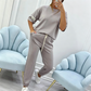Conjunto Casual para Dama de Blusa Manga Corta y Pantalón