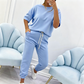 Conjunto Casual para Dama de Blusa Manga Corta y Pantalón