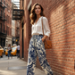 💥Novedades y ofertas especiales: pantalones jogger de cintura alta con estampado floral vintage