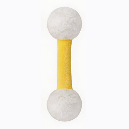 Juguete de peluche con forma de mancuerna para la dentición de perros y gatos