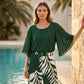 Set de Top Elegante y Fluido y Pantalones Estampados de Wemon