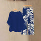 Set de Top Elegante y Fluido y Pantalones Estampados de Wemon
